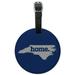 North Carolina NC Home State Solid Navy Blue Officially Licensed Round Leather Luggage Card Suitcase Carry-On ID Tag