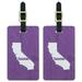 Graphics and More California CA Home State Luggage Suitcase ID Tags Set of 2 - Textured Lavender Purple