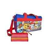 Paw Patrol Chase Marshall Duffel Bag Teamwork w/ Mesh Zipper Travel Case