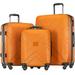 SEGMART Expandable Luggage Sets of 3, 3-Piece Lightweight Hardside 4-Wheel Spinner Luggage Set: 20"/ 24''/ 28" Carry-On Checked Suitcase, Carry on Suitcase with TSA Lock for Traveling, Orange, S6494