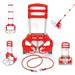 Portable Two-Wheeled Aluminium Cart Folding Dolly Push Truck Hand Collapsible Trolley Luggage Heavy Carry Shopping Travel Casual Handcart Red