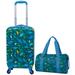 Crckt 2 Piece Kids Hard Side Luggage Travel Set, Dinosaur Print