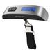 Backlight LCD Display Luggage Scale, 110lb/50kg Electronic Balance Digital Postal Luggage Hanging Scale with Rubber Paint Handle,Temperature Sensor, Silver/Black, 1 Pack