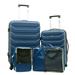 Wrangler 4 Piece Rolling Hardside Luggage Set, Blue