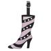 Sexy High Heeled Boot Luggage Tag: Black and Pink Stripes - By Ganz