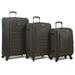 Dejuno Noir Lightweight 3-Piece Spinner Luggage Set with Laptop Pocket - Black