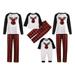 Ducklingup Matching Family Pajamas Sets, Reindeer and Christmas Tree, Long Sleeve Crew Neck Pullover and Red Black Plaid Pants Loungewear