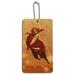 Cowgirl Pinup Riding Bucking Bull Rodeo Wood Luggage Card Suitcase Carry-On ID Tag