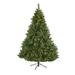 The Holiday Aisle® 7' 6" H Green Pine Cashmere Christmas Tree w/ 600 LED Lights & Pinecones in Green/White | 90 H x 48 W in | Wayfair