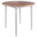 30" Beige and White Round Drop Leaf Table