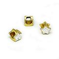 Cheneya Sterling Silver/14K Gold Plated Star-Shaped Bead with Cubic Zirconias