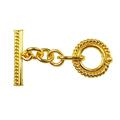 TG-148 18K Gold Overlay Toggle Coverd by Twisted Rope 14.5MM