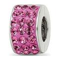 Lex & Lu Sterling Silver Reflections Pink Crystals Bead