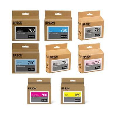 Epson T760 Ultrachrome HD Eight Ink Cartridge Kit with Photo Black T760120