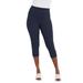 Plus Size Women's Everyday Stretch Cotton Capri Legging by Jessica London in Navy (Size 38/40)