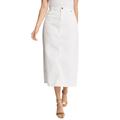 Plus Size Women's True Fit Stretch Denim Midi Skirt by Jessica London in White (Size 36 W)