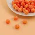 Lot de 10 breloques fruits orange en résine bijoux artisanaux faits à la main porte-clés de