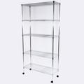 5 Tier Storage Shelves Wire Storage Shelves with Wheels Plated Iron Shelves Plated Iron Storage Shelving Pantry Storage Shelves Kitchen Rack Shelving Units 35.43 x 13.78 x 65 Chrome S7920