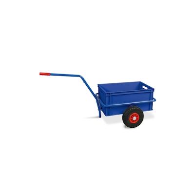 Handwagen mit Kunststoffkasten, H 280 mm, blau, LxBxH 1250x640x660 mm, Tragkraft 200 kg