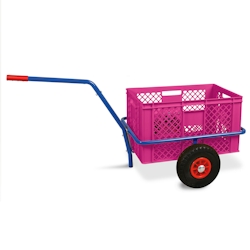 BRB Handwagen mit Kunststoffkorb 600x400x320 mm, pink, Tragkraft 200 kg Image