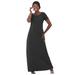 Plus Size Women's Stretch Cotton T-Shirt Maxi Dress by Jessica London in Black (Size 36)