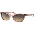 Ray-Ban RB2299 Lady Burbank Sunglasses - Women's Brown Vintage Lenses Transparent Pink 52 RB2299-1344BG-52