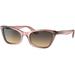 Ray-Ban RB2299 Lady Burbank Sunglasses - Women's Brown Vintage Lenses Transparent Pink 52 RB2299-1344BG-52