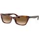 Ray-Ban RB2299 Lady Burbank Sunglasses - Women's Clear Gradient Brown Lenses Striped Havana 52 RB2299-954-51-52