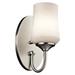 Red Barrel Studio® Bergstrom 1 - Light Dimmable Armed Sconce Glass/Metal in Gray | 20.75 H x 5.5 W x 7.25 D in | Wayfair