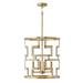 Everly Quinn Gearard 4 - Light Unique Cylinder Pendant w/ Rope Accents in White/Yellow | 20.5 H x 18.25 W x 18.25 D in | Wayfair