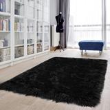 Black 72 x 48 x 2.39 in Living Room Area Rug - Black 72 x 48 x 2.39 in Area Rug - Everly Quinn Faux Sheepskin Area Rug, Sheepskin Rug, Rug For Living Room Sheepskin/ | Wayfair