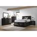 Isabel Black 3-piece Storage Bedroom Set with 2 Nightstands