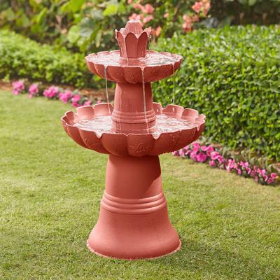 2-Tier Fountain by BrylaneHome in Terracotta