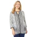 Plus Size Women's Exotic Escape Tee by Catherines in Black Print (Size 0X)