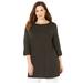Plus Size Women's Suprema® Boatneck Tunic Top by Catherines in Black (Size 4X)