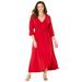 Plus Size Women's Easy Faux Wrap Dress by Catherines in Classic Red (Size 6X)