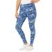 Plus Size Women's Knit Legging by Catherines in Navy Watercolor Floral (Size 3X)