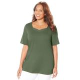 Plus Size Women's Suprema® Sweetheart Tee by Catherines in Olive Green (Size 0X)