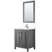 Wyndham Collection Daria 30" W Single Bathroom Vanity Set w/ Mirror Wood/Marble in Gray | 35.75 H x 30 W x 22 D in | Wayfair WCV252530SKGC2UNSM24