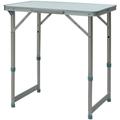 Table pliante table de camping table de jardin hauteur réglable aluminium mdf blanc - Blanc