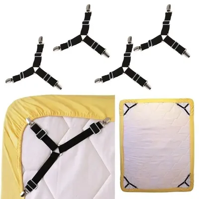 4 pièces/ensemble de pinces élastiques pour drap de lit attaches de ceinture pinces pour drap de