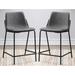Trendy Black Matal Frame with Grey Leatherette Seat Counter Height Dining Stools (Set of 2)
