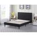 Lark Manor™ Lubeck Tufted Low Profile Platform Bed Upholstered/Polyester in Gray/Black | 43 H x 57 W x 80 D in | Wayfair