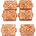 Rectangle X Beads Copper Plated Tube Bead 13mm Approx 6
