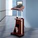 Sit-to-Stand Rolling Adjustable Laptop Cart With Storage, Chocolate