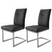 Leatherette Dining Chair with Breuer Style, Set of 2, Gray