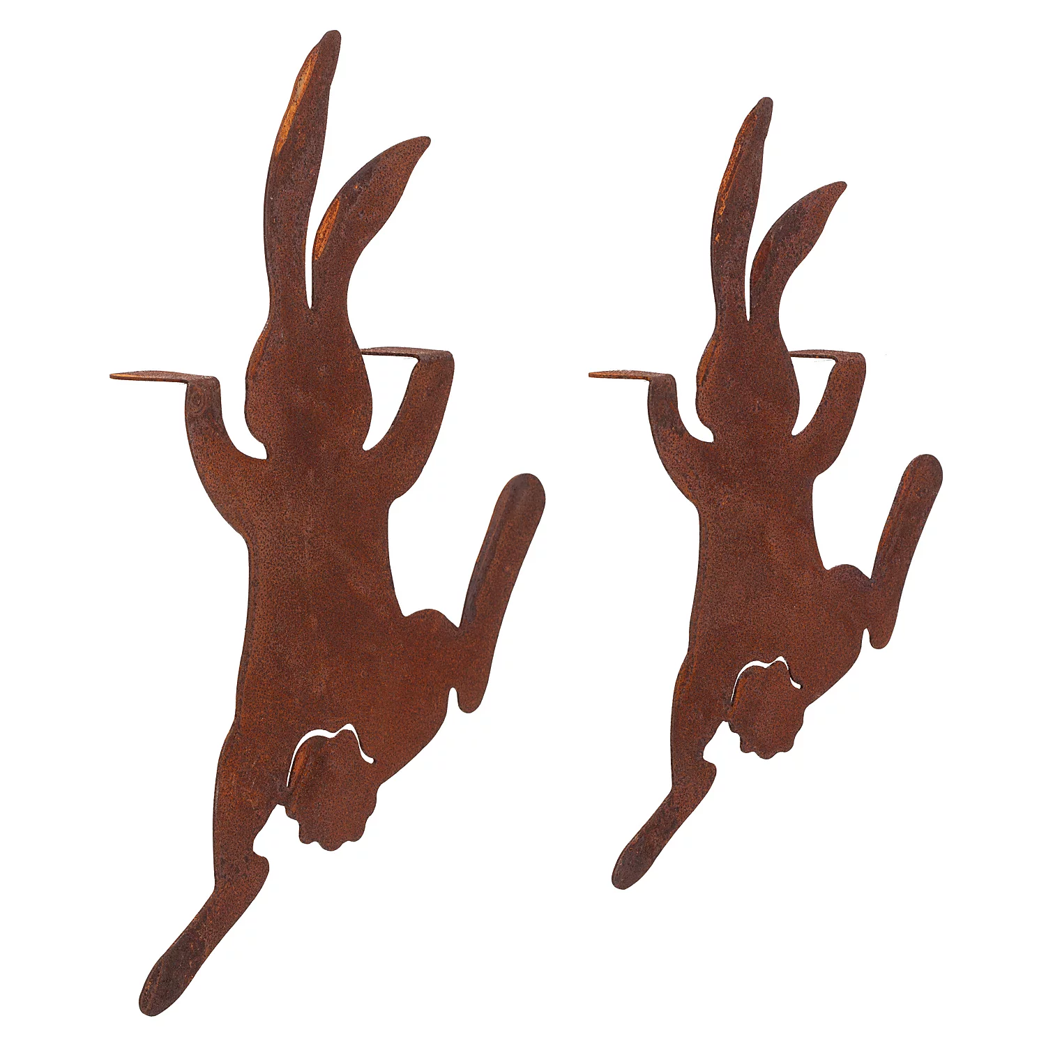 Kantenkletterer Hasen aus Metall, 20,5 und 25,5 cm, 2 Stück