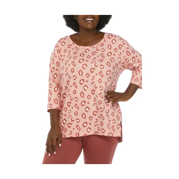 wonderly-womens-studio-plus-size-3-4-sleeve-printed-yummy-t-shirt,-pink,-4x/