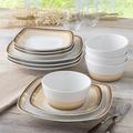 Noritake Colorscapes Layers Square 12-Piece Dinnerware Set, Service for 4 Porcelain/Ceramic in Brown | Wayfair G019-12J