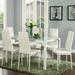 Latitude Run® Rosenzweig 6 - Person Dining Set Glass/Upholstered/Metal in White | 29.5 H in | Wayfair ABDF2A293E324D7DA2A2B559E1FBF270